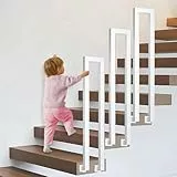 U-Förmiger Treppengeländer Innen und Außen, Handlauf Treppe, Geländer für Balkone Flure Wohnungen Villen (L-Weiß, 65CM)