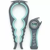 Easy Jar Flaschenöffner Kit, 5in1 und 4in1 Multifunktionsglasöffner, einfach zu bedienen für Kinder, ältere Menschen und Arthritis-Betroffene, Silikon-Handgreiferhilfe (Blau)