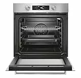 Candy Bake 800 CA6 N3B1HTX, Einbau-Backofen, elektrisch, Fassungsvermögen 78 l, 6 Kochstufen, 11 Funktionen, Pizza-Funktion, angeschlossen, 59,5 x 59,5 x 54,8 cm, Edelstahl, [Energieklasse A++]