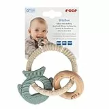 reer BiteDuo | Beißring aus Silikon und Holz, Zahnungshilfe mit Massagestrukturen, Greifling für Babys und Kleinkinder, fördert Feinmotorik und Tastsinn, Baby Zahnpflege