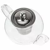 Milisten Teekanne mit Herausnehmbarem Edelstahlfilter aus Glas 400 ml für Kräutertee und Teegenuss mit Familie