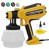 Farbsprühsystem 700W HVLP mit 4 Düsen & 3 Sprühmuster, Elektrische Lackierpistole mit Blas- & Reinigungsfunktion, 1200ml Tank, Sprühpistole für Möbel, Wände, Türen, Zäune, DIY