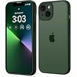ORDA für iPhone 13 Hülle 6,1 Zoll, Vollständiger Kameraschutz Stoßfest Kratzfest Transluzente Rückseite Schutzhülle, Anti-Fingerabdruck Matt Handyhülle für iPhone 13 (Grün)
