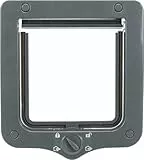 TRIXIE wasserdichte und geräuscharme Katzenklappe '4-Wege Freilauftür, 20 × 22 cm, grau'- 44212