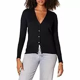 Amazon Essentials Damen Leichter Cardigan mit V-Ausschnitt (in Übergröße erhältlich), Schwarz, L