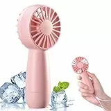 BOSONER Handventilator Tragbarer Mini Ventilator: 2600mAh Hand Ventilator Klein USB Portable Fan mit 3 Geschwindigkeitsstufen - Handventilator Akku Aufladbar für Sommer Reisen Büro Zuhause