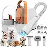 AIRROBO Hundeschermaschine mit Staubsauger 12000 Pa, Hundebürste Tierhaarentferner für Hunde Katzen, Leise Schermaschine Hund mit Pflegewerkzeugen, 1.4L Staubbehälter, PG10