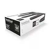TouchGuard Einweghandschuhe aus Schwarzem Nitril, Puderfrei und Latexfrei, Karton mit 100 Stück, Größe M