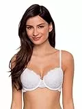 Dorina Spitze Lace BH, 3/4-Schale Demi Damen Comfort leicht gepolsterter Bügel-BH, Lianne D17163A, Weiß ,95B