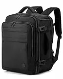 VANKEV Eurowings Ryanair EasyJet Wizz Air Handgepäck Erweiterbar 40x30x20 bis 40x30x25, 24L bis 30L, Sitzunter Rucksack für Reisen passt zu 15,6 Zoll Laptops schwarz