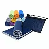 gipfelsport Mikrofaser Handtuch Set - für Sauna, Fitness, Sport I Strandtuch, Sporthandtuch I Navy L: 140x70
