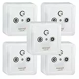 PremiumX 5X PX3 Antennendose 3-Fach Enddose Antennen-Dose Einzel und Stichleitungsdose Aufputz Unterputz SAT-TV-Radio HD Multimediadose