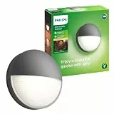 PHILIPS Capricorn LED-Wandleuchte, Outdoor-Leuchte, Außenbeleuchtung, 5,5 W, 700 lm, 2.700 K Warmweißes Licht, IP44-Wetterfest, Integrierte LED, Langlebig, Aluminium, Anthrazitgrau
