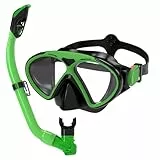 JEMULICE Schnorchelflossen für Erwachsene und Jugendliche, Tauchset, Anti-Beschlag- und auslaufsichere Tauchmasken + Trockenschnorchel + Tauchflossen + Tasche, Wasserwander-Set, Schnorchelset
