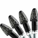 Germany Motorsports LED Motorrad Mini Blinker Wizzard Schwarz kurz universal 12V e-geprüft vorn hinten (Getöntes Glas, 2 Paar)
