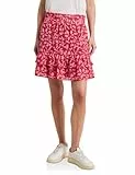 Knielanger Rock aus Chiffon mit Volants