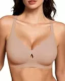 Gailife BHs für Damen, ohne Bügel, Jelly-BHs, gewellt, drahtlos, nahtlos, volle Abdeckung, Bralettes für jeden Tag, Creme-Kaffee, Large