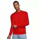 KINKIES Buntes Sweatshirt mit klassischem Design, Kragen, Bündchen und Bund aus Rippstrick, bequem, warm, glatt und elegant., rot, XL
