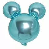 Folienballon Mouse - 10 Farben - Ø 45 cm - Deko für Geburtstag, Party, Kindergeburtstag - Mickey Figuren Helium Air Ballon Luftballon Dekoration Anagram Maus Geschenk Fun Spaß Kinderparty (Hellblau)
