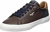 Pepe Jeans on Court Leder Turnschuhe Braun