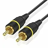 TNP RCA-Audio Kabel Composite-Verbundkabel Subwoofer S/PDIF-Audio Digitales koaxiales, Vergoldete, doppelt abgeschirmte Cinch-zu-Cinch-Stecker - Schwarz, 9 m