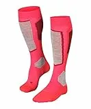 FALKE Damen Skisocken SK2 Intermediate W Kh Wolle Funktionsmaterial warm dick 1 Paar, Rot Rose 8680, 37-38