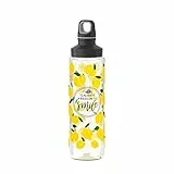Emsa Drink2Go Tritan N30313 Trinkflasche, 0,7 Liter, Schraubverschluss, 100% dicht, auslaufsicher, spülmaschinenfest, umweltfreundlich, Smile, transparent/gelb