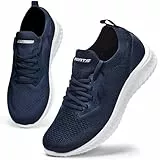 ASHION Damen Sneaker Memory Foam Walkingschuhe Turnschuhe Fitness Gym Sportschuhe Bequeme Schlupfschuhe,C Blau,39 EU