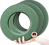 Steckschaum Kranz Rund 3 STÜCK - Set in 25 cm - Nasssteckschaum Set Steckmoos, Steckmasse, Steckschaumring für Blumengestecke, Steckschwamm zum Basteln für Feiern, Ringe, Geschenke, Made IN Germany