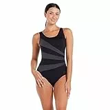 Zoggs Damen Sandon Scoopback Einteiliger Badeanzug, Schwarz/Ecolast-Stoff, 42'/ DE44