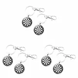 Amosfun 6er Set Retro Dartscheibe SchlüSselanhäNger, Silber Legierung, SchlüSselhalter, Darts Geschenke FüR MäNner, Darts ZubehöR Und Dekoration
