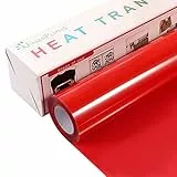 NANAPLUMS Plotterfolie Textil, 30.5cm×4m Transferfolie Plotter Flexfolie, Verwendet in Textilien Transferfolie zum Aufbügeln für DIY T-Shirt, Stoffe(Rot)