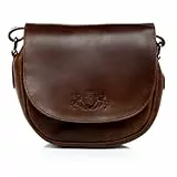SID & VAIN kleine Umhängetasche echt Leder - Crossbody bag BRIGHTON S - Schultertasche Damentasche mit Schultergurt - Damen braun handgefertigt