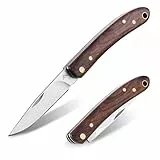 FLISSA Taschenmesser Klappmesser mit edlem Holzgriff, Outdoor Messer mit 7Cr17MoV Klinge, Ohne Verriegelung, Leicht & tragbar, Geschenkverpackung – für Camping, Alltag & Outdoor