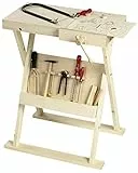 Pebaro 487 Klappbare Werkbank aus Holz für Kinder, höhenverstellbar bis 74 cm, Platte 30x75 cm kann am Tisch befestigt werden, perfekt für Bastler und Hobby-Handwerker, Geschenkidee Werken und Basteln