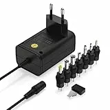 ANSMANN 12V Netzteil APS 600 Netzstecker bis max. 600mA (7 universal Adapter Stecker) Netzadapter / Steckernetzteil für Elektrokleingeräte von 3-12 Volt einstellbar