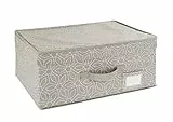 WENKO Aufbewahrungsbox Balance, Aufbewahrungskorb mit Deckel Taupe 19 x 33 x 44 cm