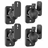 Cozycase Lautsprecher Wandhalterung Halterung mit Beschlägen - 4 Stück Schwenkbar/Neigbar Lautsprecher Halter Set, Robuste Lautsprecherhalterung passend für Lautsprecher bis 3,5 kg, Schwarz