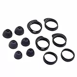 Wiki VALLEY Ohrstöpsel-Set für Galaxy Buds Plus SM-R175 Ohrhörer, rutschfeste Ohrbügel-Set, Ersatz, Silikon-Ohrstöpsel, Flügelspitzen für Samsung Galaxy Buds 2019 SM-R170, Schwarz, 12-teilig
