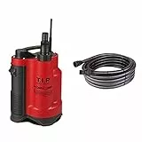 T.I.P. Schmutzwasser Drainage-Tauchpumpe I-Compac 13000, bis 13.000 l/h Fördermenge & Entwässerungsschlauch Schlauch für Tauchpumpen, Teichaußenfilter 10 m - inkl. Anschlüsse/Adapter