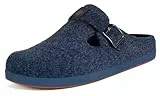 Gaatpot Hausschuhe Herren Pantoffeln Filzclog Winter Filz Slipper,Blau A,EU46