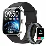 Smartwatch Herren Damen, 1.85' Smart Watch mit Telefonfunktion, Fitnessuhr mit Pulsuhr Schlafmonitor SpO2, 110 Sportmodi Fitness Tracker,IP68 Wasserdicht Schrittzähler Sportuhr für Samsung/iOS/Android