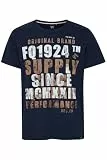 FQ1924 Werno Herren T-Shirt Kurzarm Shirt mit Print aus 100% Baumwolle, Größe:M, Farbe:Navy Blazer (193923)