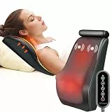 Snailax 4D Shiatsu Nackenmassagegerät mit Wärme und Vibration, Knet Massagegerät für Rücken Nacken Schulter, Massagekissen, Geschenke Männer Frauen