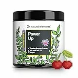 natural elements Power Up Cherry – Gaming Booster, Energy Drink Pulver mit Koffein, NewCaff75, B-Vitaminen, Vitamin C, L-Tyrosin, Ginkgo- und Grüntee-Extrakt – 40 Drinks – vegan, mit Stevia