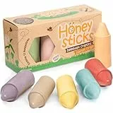 Honeysticks Wachsmalstifte Ab 1 Jahr (12er-Pack) - Pastellfarbene, Ungiftige Babymalstifte aus Natürlichem Bienenwachs, Umweltschonende Buntstifte, Leicht Greifbare Wachsmalstifte für Kleinkinder