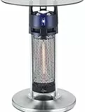 SUNTEC Bistrotisch-Heizstrahler Heat Patio 1200 glass table 65 cm [Ideal für Outdoor-Bereiche, Infrarotwärmestrahlung mit hocheffizienten Carbonfasern, Bewegungssensor, max. 1200 W]
