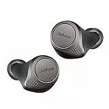 Jabra Elite 75t Earbuds - Active Noise Cancelling Wireless Bluetooth Earbuds with Long Battery Life for In Ear True Wireless Calls and Music - Titanium Black (Renewed)