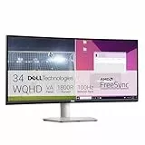 Dell S3423DWC USB-C 34 Zoll WQHD (3440x1440) 21:9 1800R Curved Monitor, 100Hz, VA, 4ms, AMD FreeSync, 99% sRGB, Eingebaute Lautsprecher, USB-C, 2x HDMI, 3x USB, 3 Jahre Garantie