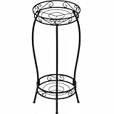 Bomclap Pflanzenständer Metall, 69cm Blumenständer Pflanzenständer, 2-stufige Blumentopf Ständer Blumentopfhalter für Drinnen & Draußen, Schwarz